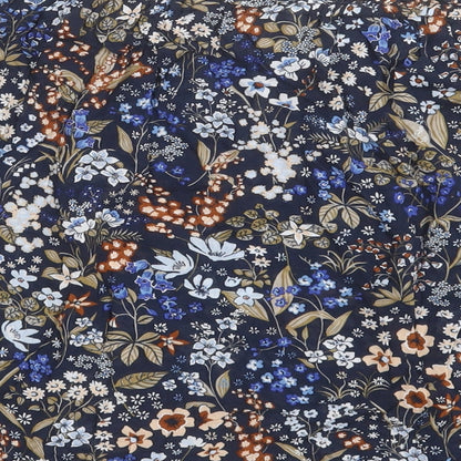 Stradivarius Womens Blue Floral Viscose Basic Blouse Size S Off the Shoulder