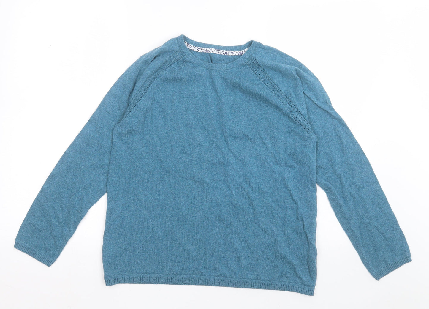 Womens UK Size M Preworn Blue Pullover Jumper