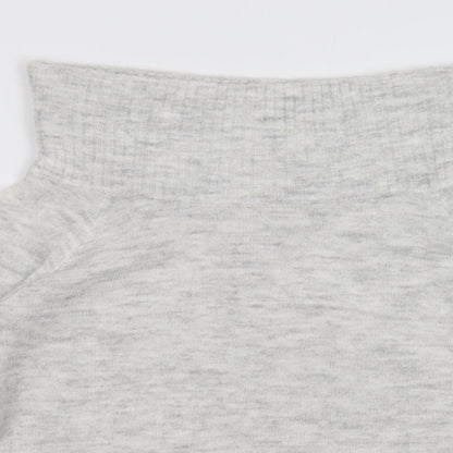 H&M Girls Grey High Neck  Acrylic Pullover Jumper Size 9-10 Years  Pullover