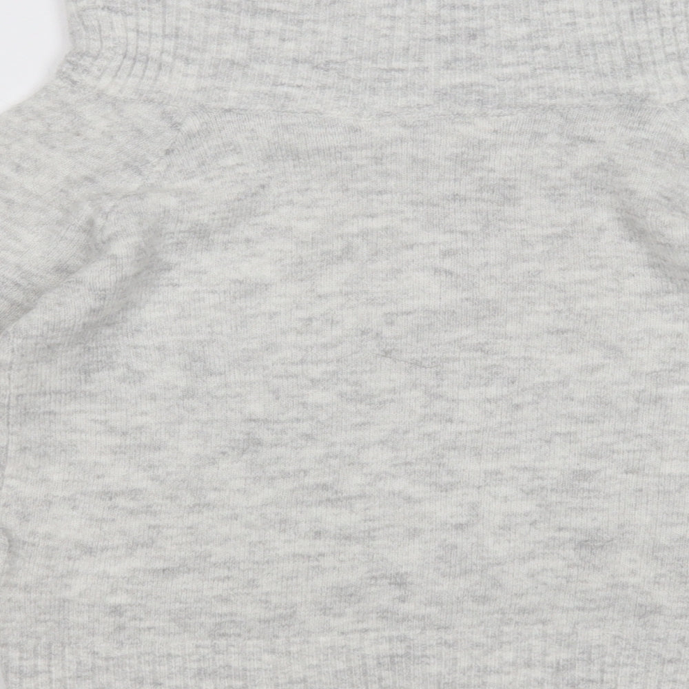 H&M Girls Grey High Neck  Acrylic Pullover Jumper Size 9-10 Years  Pullover