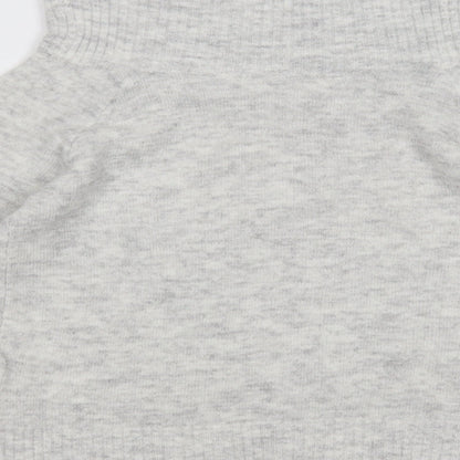 H&M Girls Grey High Neck  Acrylic Pullover Jumper Size 9-10 Years  Pullover