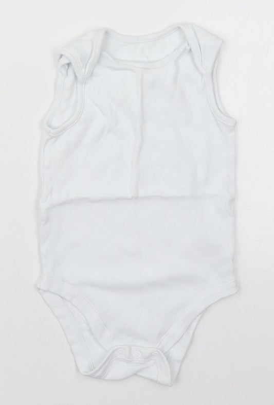 Dunnes Baby White  Cotton Babygrow One-Piece Size 24 Months  Button