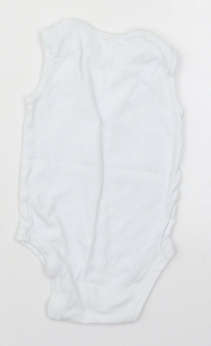 Dunnes Baby White  Cotton Babygrow One-Piece Size 24 Months  Button