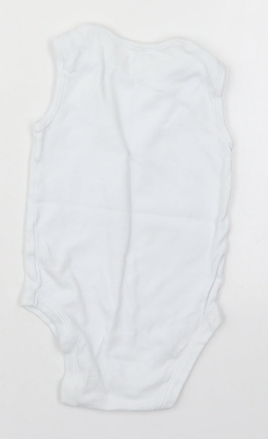 Dunnes Baby White  Cotton Babygrow One-Piece Size 24 Months  Button