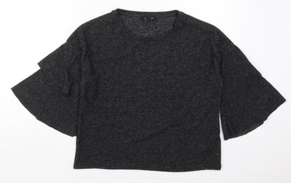 New Look Womens Grey Round Neck  Polyester Pullover Jumper Size S