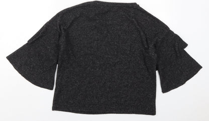 New Look Womens Grey Round Neck  Polyester Pullover Jumper Size S