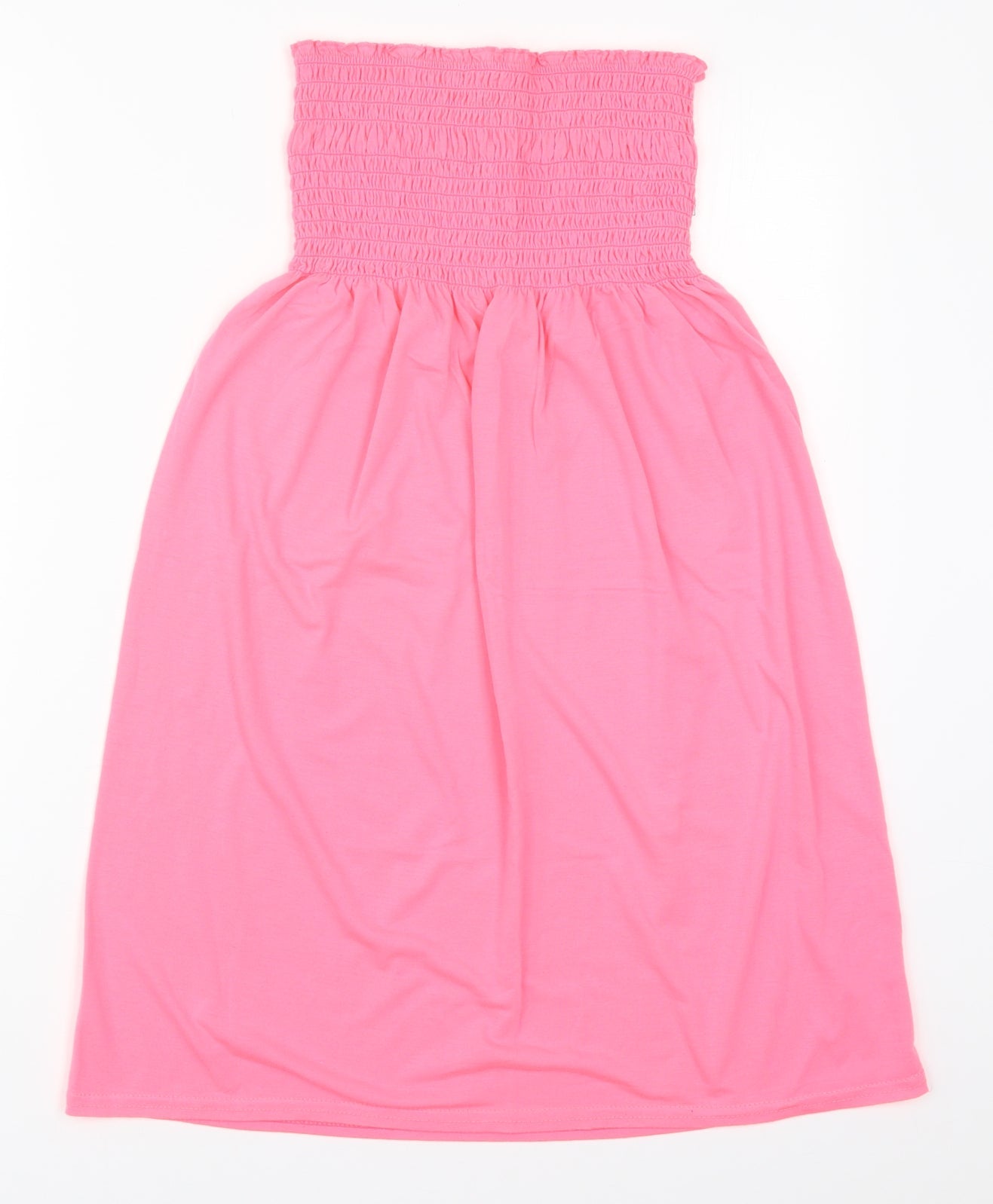 Boohoo Womens Pink  Viscose Skater Dress  Size 8  Round Neck Pullover