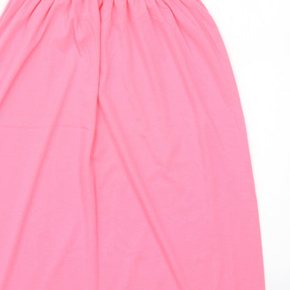 Boohoo Womens Pink  Viscose Skater Dress  Size 8  Round Neck Pullover
