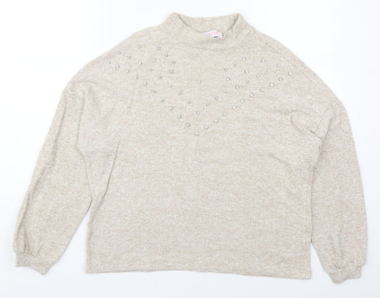 Womens UK Size M Savior Beige Pullover Jumper