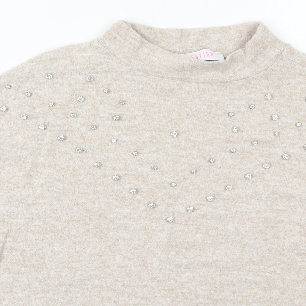 Womens UK Size M Savior Beige Pullover Jumper