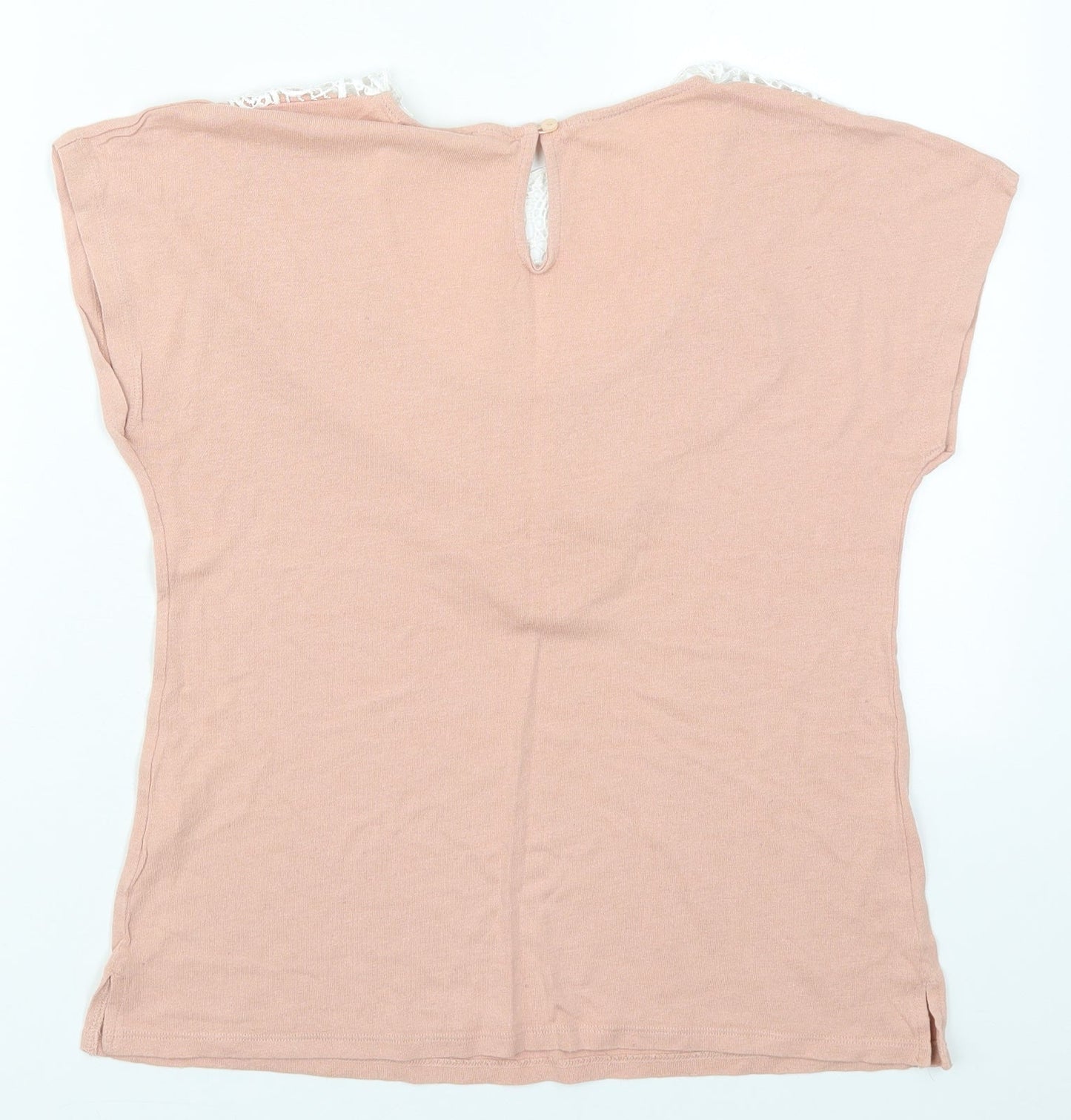 Cotton Brothers Womens Pink  Viscose Basic T-Shirt Size XS Round Neck