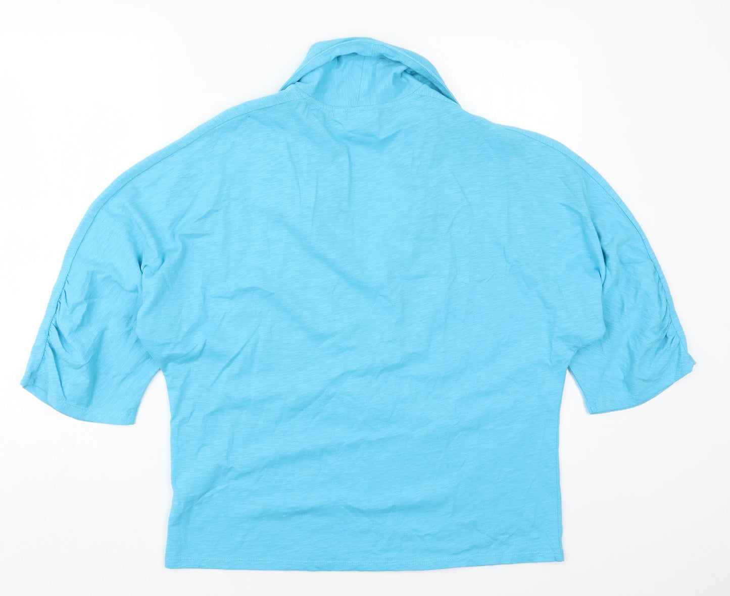 IZ Womens Blue Collared  Cotton Cardigan Jumper Size L
