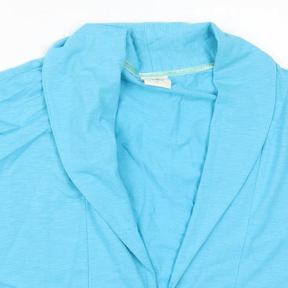 IZ Womens Blue Collared  Cotton Cardigan Jumper Size L