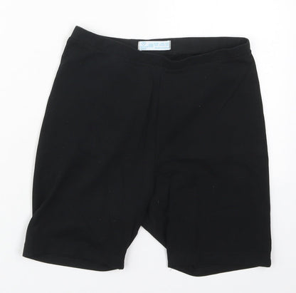 Primark Womens Black  Cotton Biker Shorts Size 6 L4 in Regular
