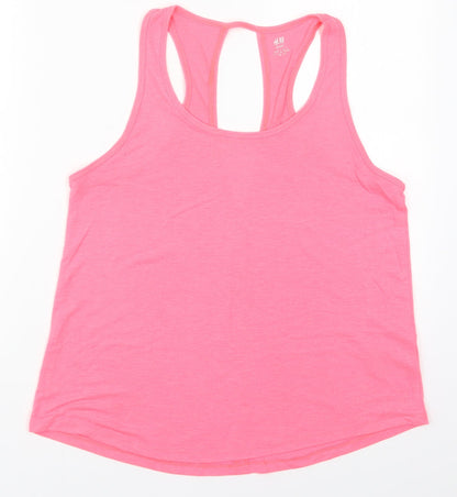 Womens UK Size S H&M Pink Basic Tank