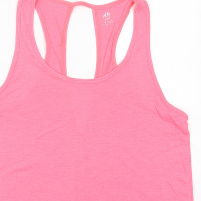 Womens UK Size S H&M Pink Basic Tank