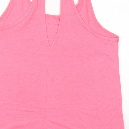 Womens UK Size S H&M Pink Basic Tank