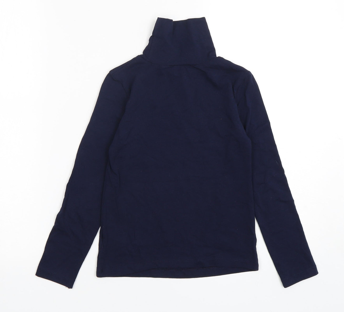 St Bernard Girls Blue  Cotton Basic T-Shirt Size 7 Years Roll Neck Pullover