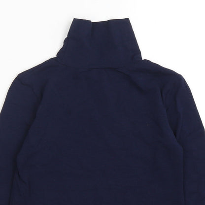 St Bernard Girls Blue  Cotton Basic T-Shirt Size 7 Years Roll Neck Pullover