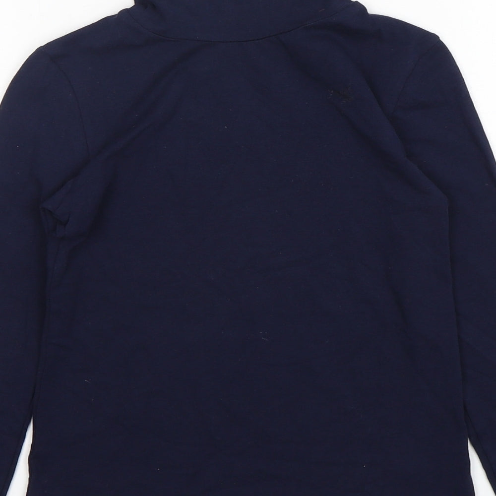 St Bernard Girls Blue  Cotton Basic T-Shirt Size 7 Years Roll Neck Pullover