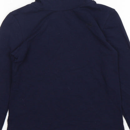 St Bernard Girls Blue  Cotton Basic T-Shirt Size 7 Years Roll Neck Pullover