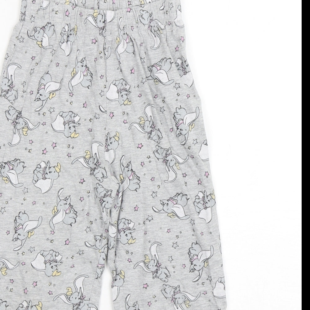 Avon Girls Grey Geometric Cotton  Pyjama Pants Size 5-6 Years   - Dumbo