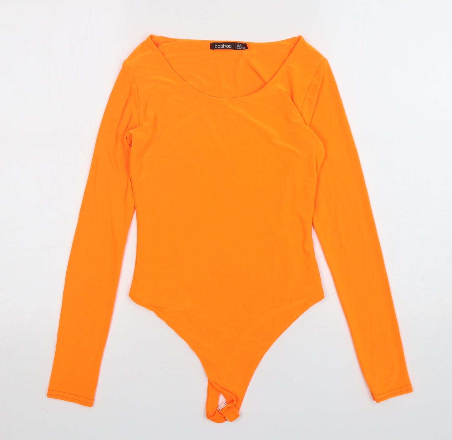 Boohoo Womens Orange  Polyester Playsuit One-Piece Size 8  Snap