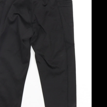 Preworn Womens Black  Polyester Pedal Pusher Leggings Size S L18 in Regular