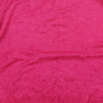 C&A Womens Pink Crew Neck  Acrylic Pullover Jumper Size M