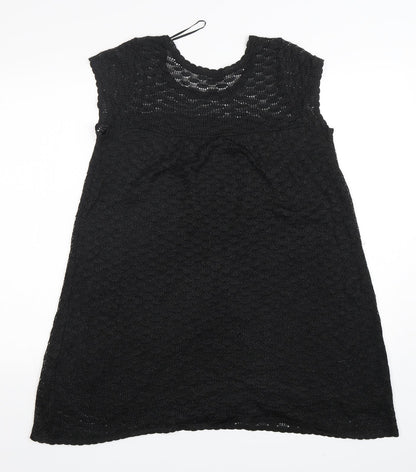 Influence Womens Black Round Neck  Acrylic Vest Jumper Size M
