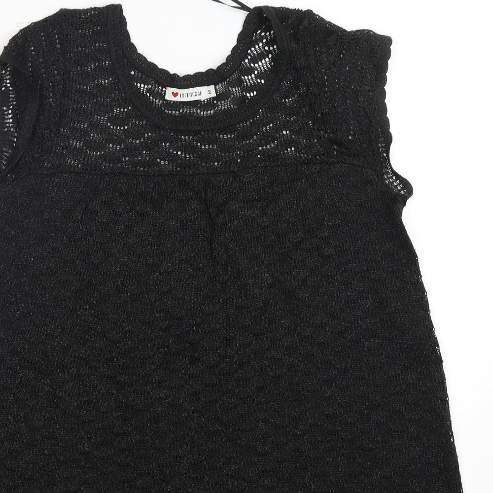 Influence Womens Black Round Neck  Acrylic Vest Jumper Size M
