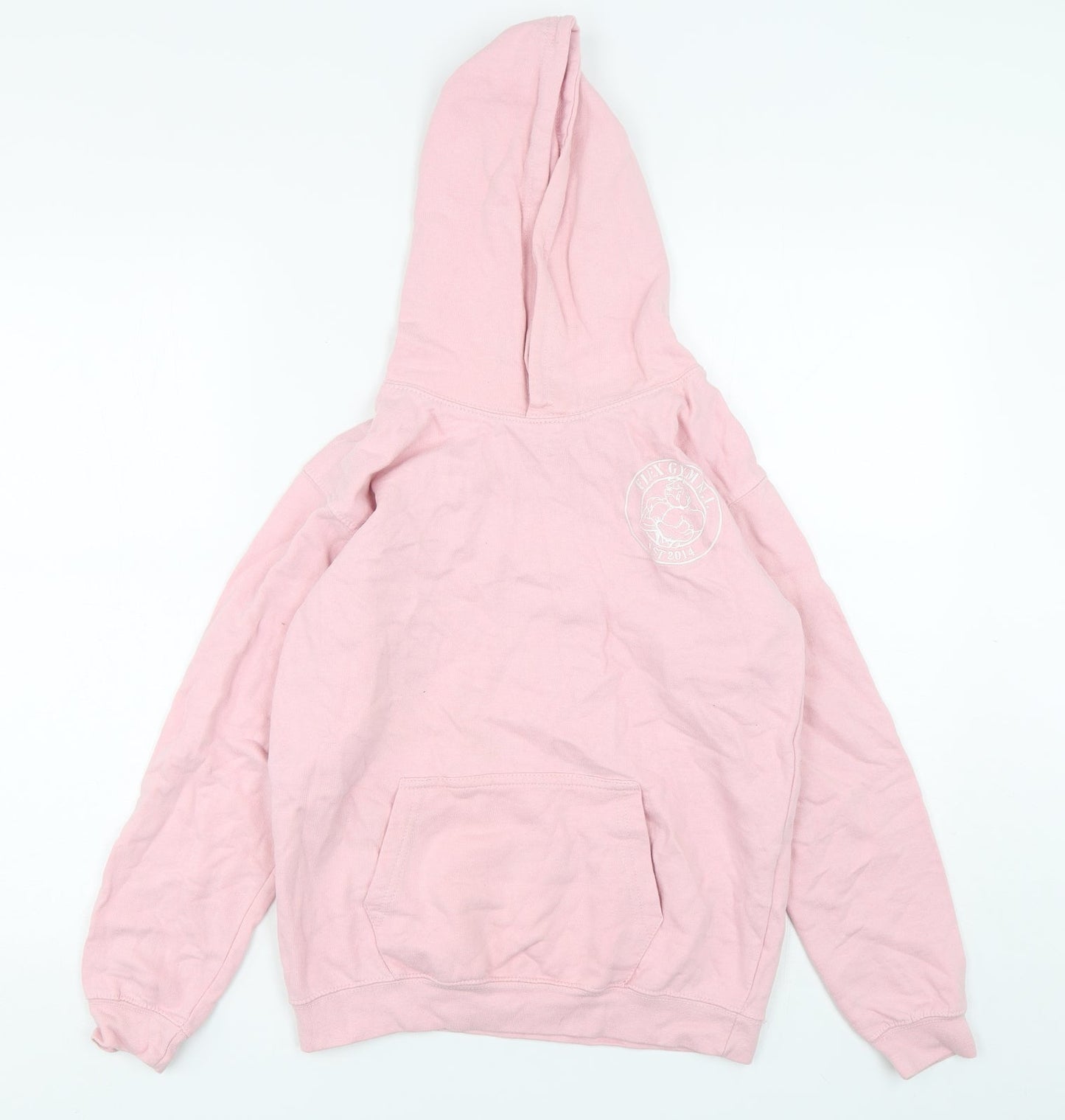 Awdis Girls Pink  Cotton Pullover Hoodie Size 12-13 Years  Pullover