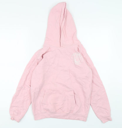 Awdis Girls Pink  Cotton Pullover Hoodie Size 12-13 Years  Pullover