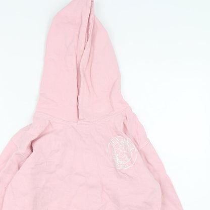 Awdis Girls Pink  Cotton Pullover Hoodie Size 12-13 Years  Pullover