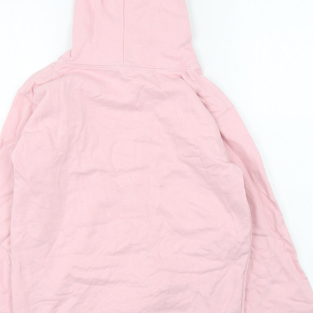Awdis Girls Pink  Cotton Pullover Hoodie Size 12-13 Years  Pullover