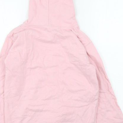 Awdis Girls Pink  Cotton Pullover Hoodie Size 12-13 Years  Pullover