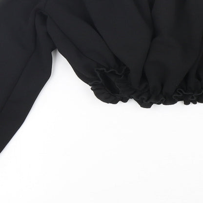 Womens UK Size 8 New Look Black Cropped Blouse