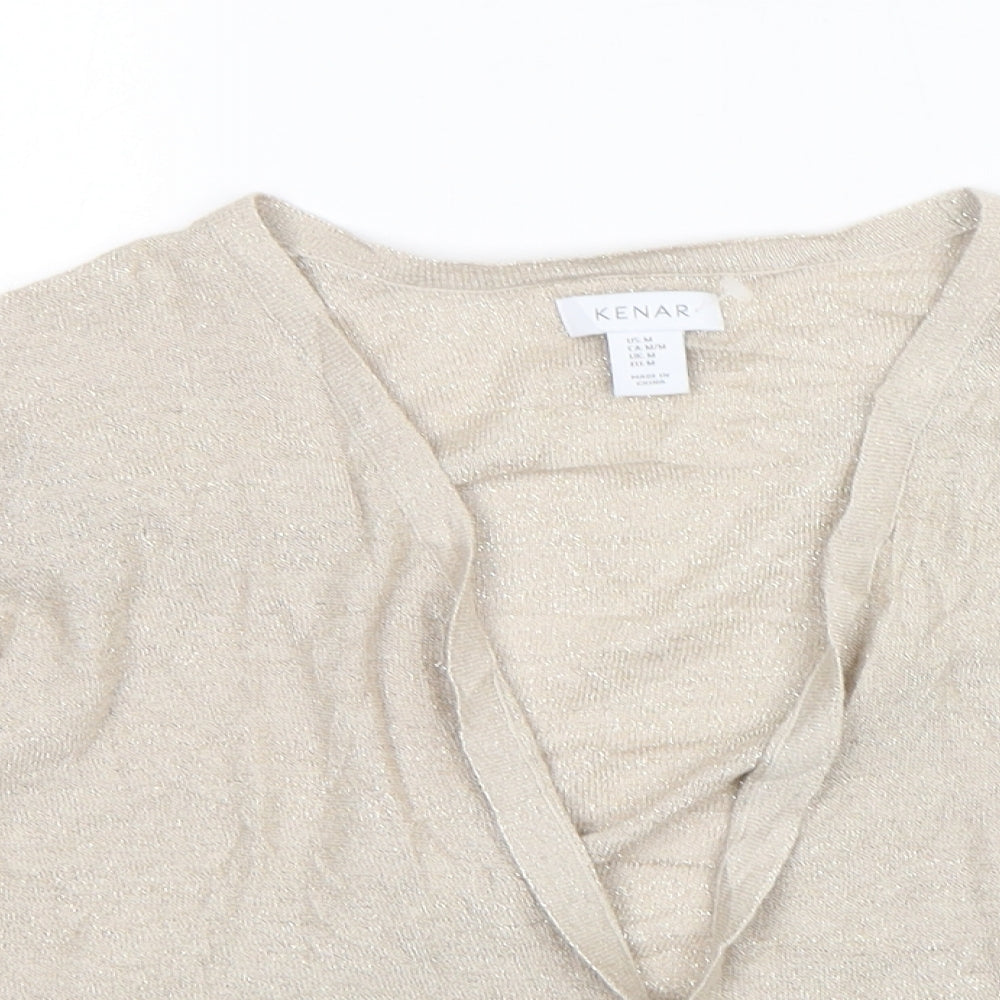 Womens UK Size M Kenar Beige Cardigan Jumper