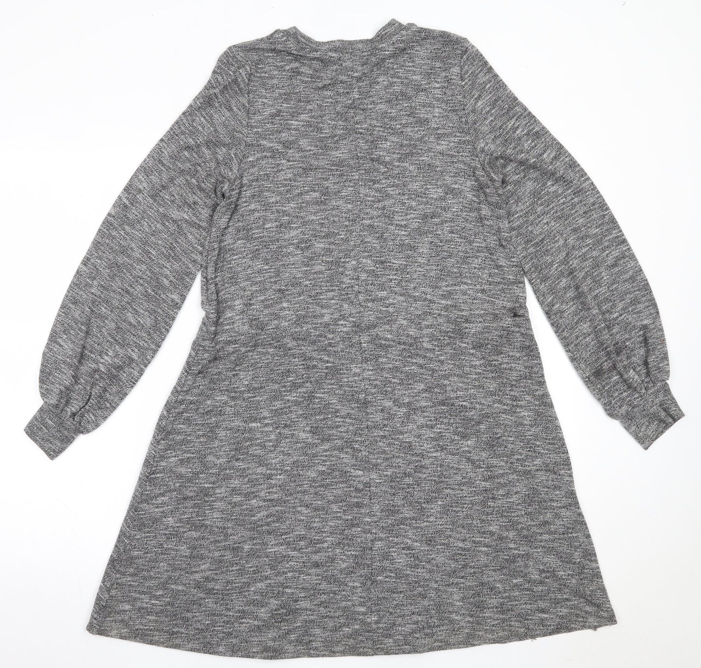 TU Womens Grey  Viscose Fit & Flare  Size 8  Round Neck