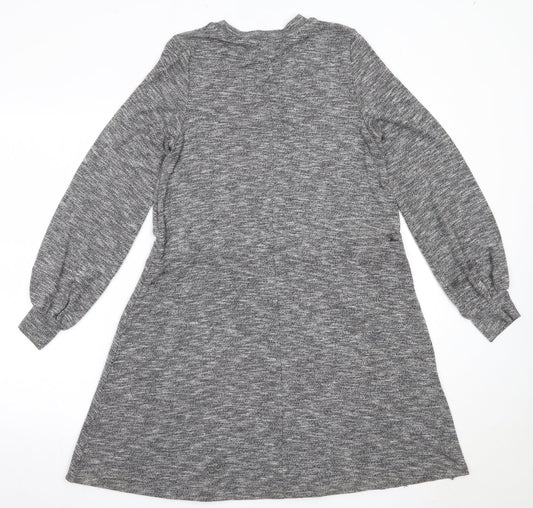 TU Womens Grey  Viscose Fit & Flare  Size 8  Round Neck