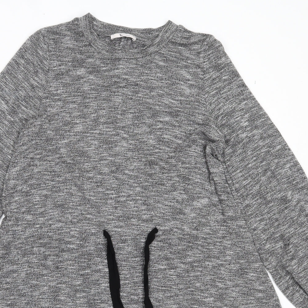 TU Womens Grey  Viscose Fit & Flare  Size 8  Round Neck