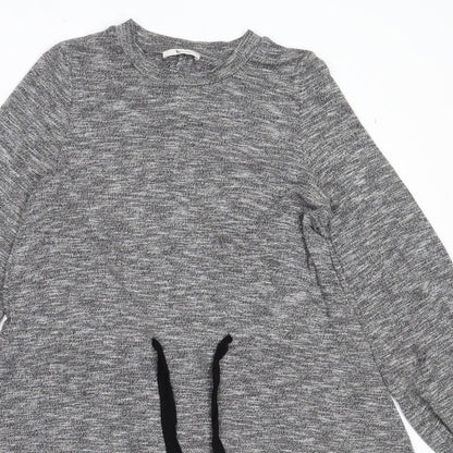 TU Womens Grey  Viscose Fit & Flare  Size 8  Round Neck