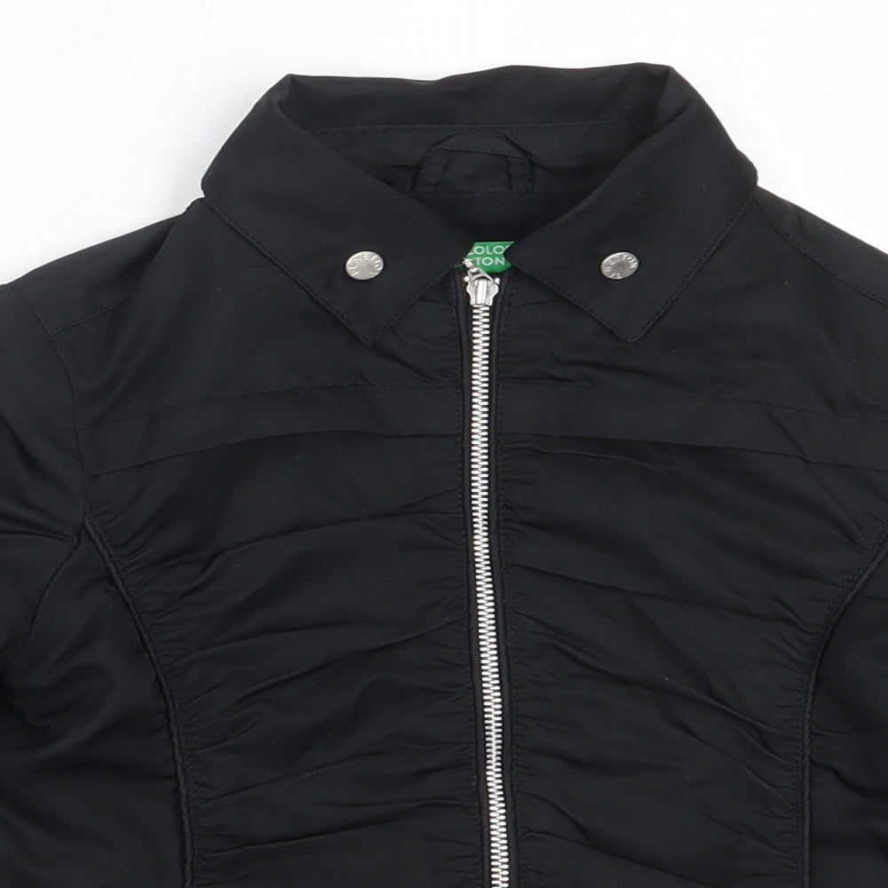 United Colors of Benetton Boys Black   Jacket  Size XS  Zip
