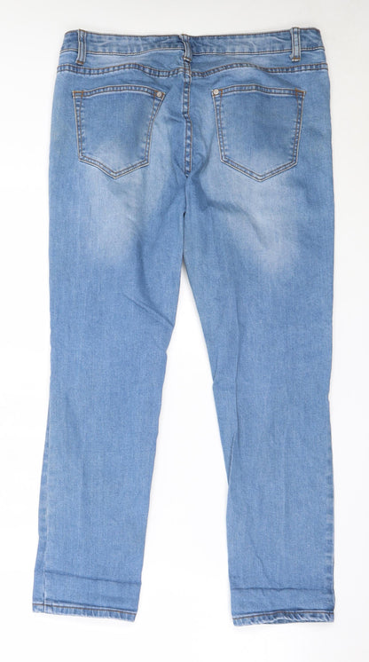 Lottie Womens Blue  Cotton Straight Jeans Size 12 L26.5 in Regular Button