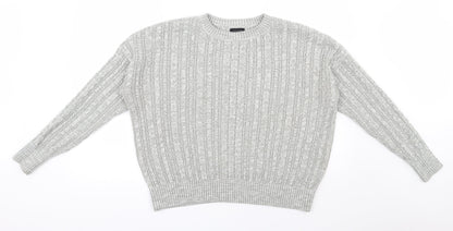 Primark Womens Grey Round Neck  Acrylic Pullover Jumper Size 18