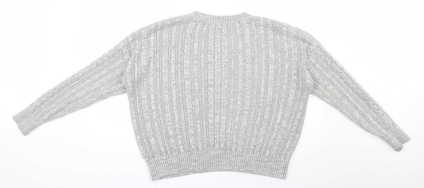 Primark Womens Grey Round Neck  Acrylic Pullover Jumper Size 18