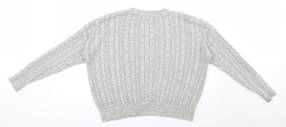 Primark Womens Grey Round Neck  Acrylic Pullover Jumper Size 18