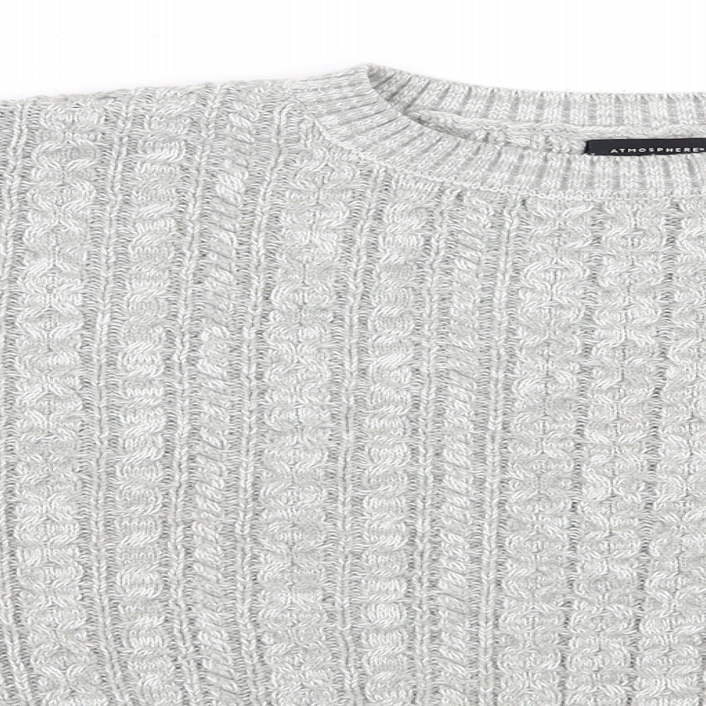 Primark Womens Grey Round Neck  Acrylic Pullover Jumper Size 18