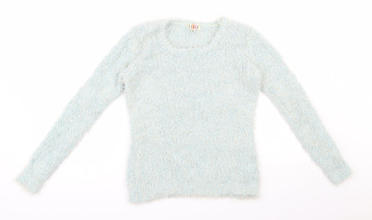 Dixie Womens Green Round Neck  Polyester Pullover Jumper Size M