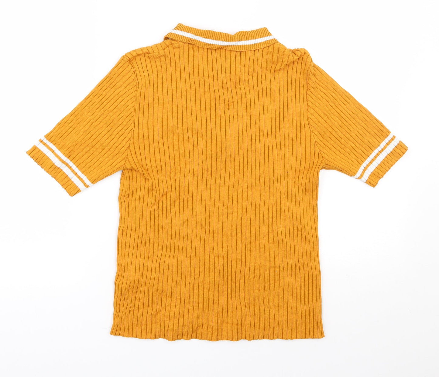 Womens UK Size M Monki Yellow Basic Polo